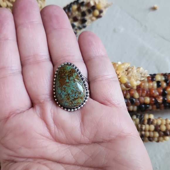 Beautiful NWOT Native American Navajo Handmade Turquoise & Sterling Ring 💙💚🤎 - Picture 8 of 12